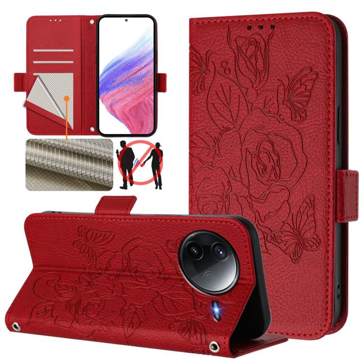 Embossed Rose RFID Anti-theft Leather Phone Case, For Redmi Note 15 Pro 5G Global 163.6mm, For Redmi 15 5G / 4G EU 171mm, For Redmi Note 14 4G 164.84mm EU Version, For Redmi K80 5G / K80 Pro 5G, For Redmi Note 14 Pro 4G, For Redmi Note 14 4G 163.25mm  ...