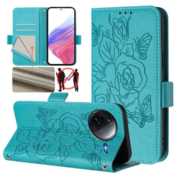 Embossed Rose RFID Anti-theft Leather Phone Case, For Redmi Note 15 Pro 5G Global 163.6mm, For Redmi 15 5G / 4G EU 171mm, For Redmi Note 14 4G 164.84mm EU Version, For Redmi K80 5G / K80 Pro 5G, For Redmi Note 14 Pro 4G, For Redmi Note 14 4G 163.25mm  ...