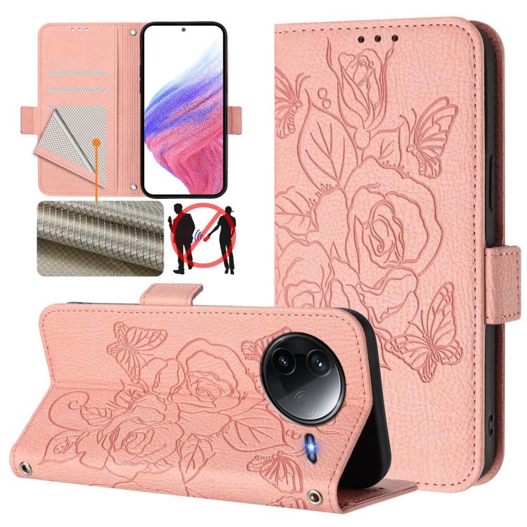 Embossed Rose RFID Anti-theft Leather Phone Case, For Redmi Note 15 Pro 5G Global 163.6mm, For Redmi 15 5G / 4G EU 171mm, For Redmi Note 14 4G 164.84mm EU Version, For Redmi K80 5G / K80 Pro 5G, For Redmi Note 14 Pro 4G, For Redmi Note 14 4G 163.25mm  ...
