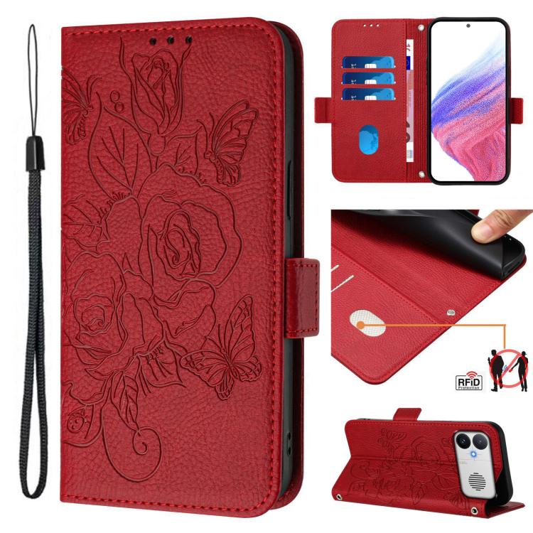 Embossed Rose RFID Anti-theft Leather Phone Case, For Redmi A7 / A5 4G 171mm / Poco C71, For Redmi K90 Max 5G, For Redmi A7 Pro 171mm / Poco C85x 5G / C81, For Redmi 15a 5G, For Redmi Turbo 5 Max / Poco X8 Pro Max                                       ...
