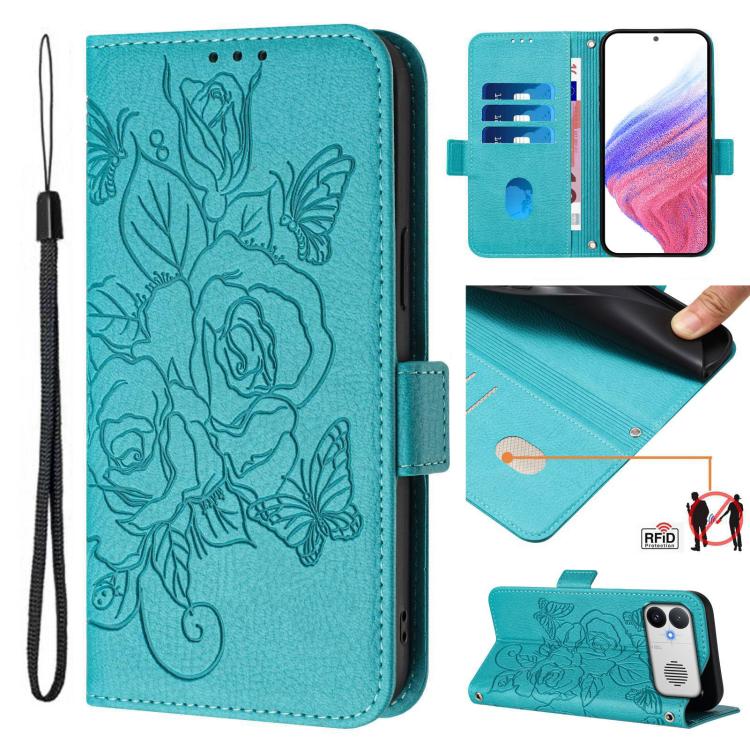 Embossed Rose RFID Anti-theft Leather Phone Case, For Redmi A7 / A5 4G 171mm / Poco C71, For Redmi K90 Max 5G, For Redmi A7 Pro 171mm / Poco C85x 5G / C81, For Redmi 15a 5G, For Redmi Turbo 5 Max / Poco X8 Pro Max                                       ...