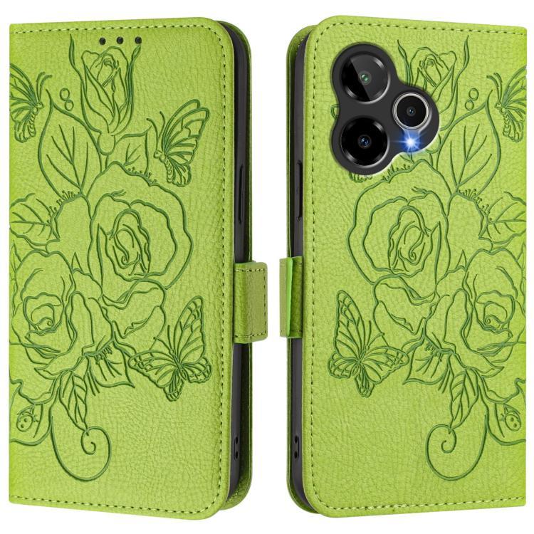 Embossed Rose RFID Anti-theft Leather Phone Case, For Cricket Icon Plus 2026 / Icon 7 5G, For Cricket Icon 6