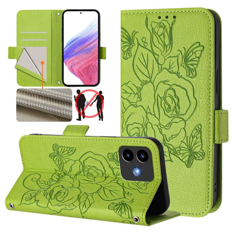 Embossed Rose RFID Anti-theft Leather Phone Case, For Cubot A40, For Cubot P90, For Cubot A30, For Cubot A20, For Cubot Max 5, For Cubot A10, For Cubot Note 40, For Cubot P50