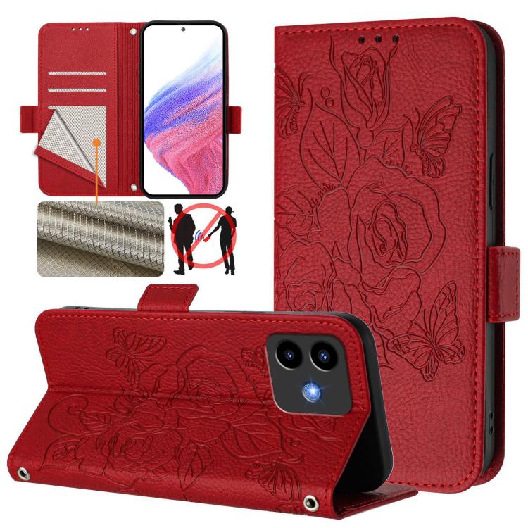 Embossed Rose RFID Anti-theft Leather Phone Case, For Cubot A40, For Cubot P90, For Cubot A30, For Cubot A20, For Cubot Max 5, For Cubot A10, For Cubot Note 40, For Cubot P50