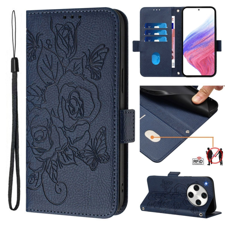 Embossed Rose RFID Anti-theft Leather Phone Case, For OPPO Find X8 Ultra 5G, For OPPO A5 Pro 5G Global, For OPPO A5 Pro China, For OPPO Find X8, For OPPO Reno9 A, For OPPO Find X8 Pro, For OPPO F19 Pro / Reno5 F / Reno5 Lite                            ...