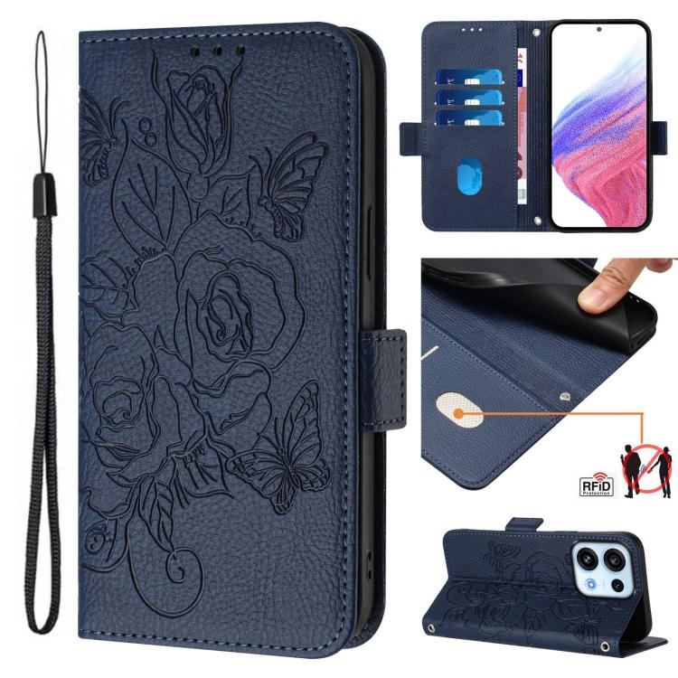 Embossed Rose RFID Anti-theft Leather Phone Case, For OPPO Reno13 F 5G / Reno13 A, For OPPO Reno16 F 5G / Reno16 FS 5G, For OPPO Reno16 5G / Reno16 Pro 5G Global, For OPPO Find X9s Pro 5G, For OPPO Find X9 Ultra, For OPPO Find X9, For OPPO A6 GT 5G    ...