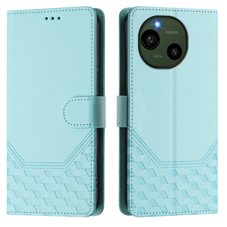 Honeycomb Embossing RFID Leather Phone Case, For Sharp Aquos R9, For Sharp Aquos sense8 SHG11 / SH-54D, For Sharp Aquos wish3
