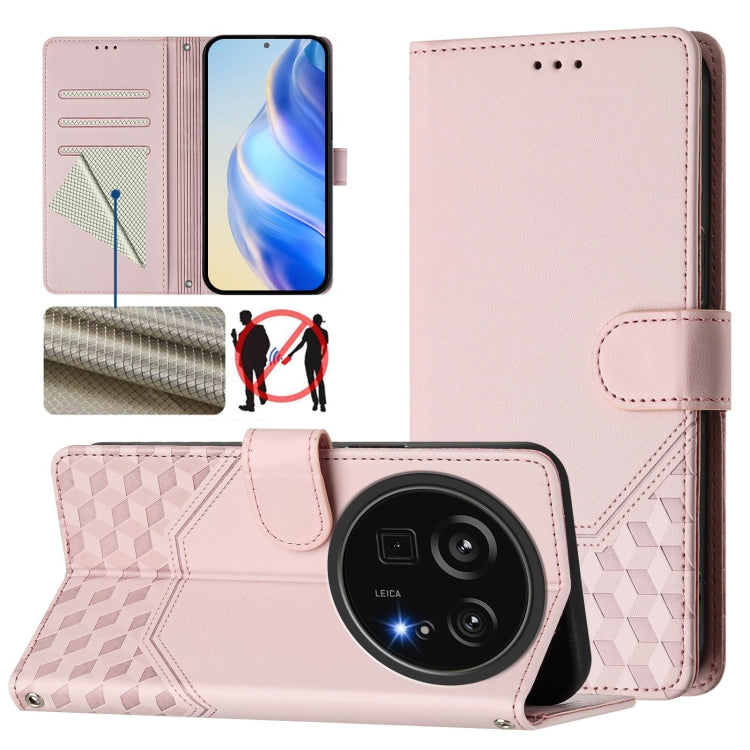 Honeycomb Embossing RFID Leather Phone Case, For Sharp Aquos wish6, For Sharp Aquos R11, For Sharp Aquos Sense10, For Sharp Basio Active3, For Sharp Aquos Sense9 Plus, For Sharp Aquos Sense9, For Sharp Aquos R9 Pro, For Sharp Aquos Wish 4