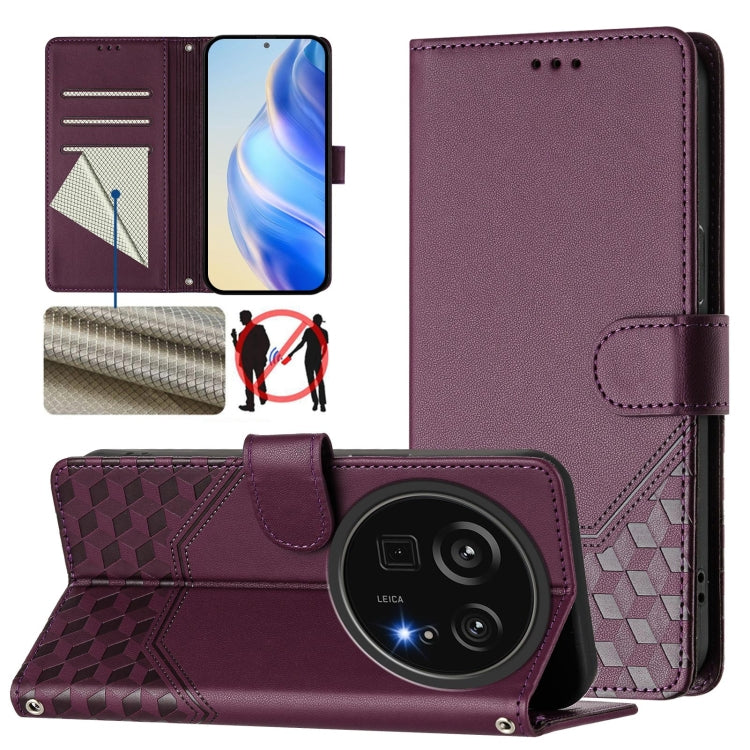 Honeycomb Embossing RFID Leather Phone Case, For Sharp Aquos wish6, For Sharp Aquos R11, For Sharp Aquos Sense10, For Sharp Basio Active3, For Sharp Aquos Sense9 Plus, For Sharp Aquos Sense9, For Sharp Aquos R9 Pro, For Sharp Aquos Wish 4