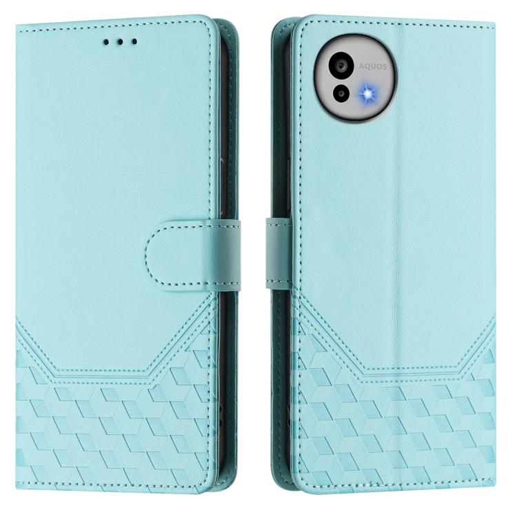 Honeycomb Embossing RFID Leather Phone Case, For Sharp Aquos wish6, For Sharp Aquos R11, For Sharp Aquos Sense10, For Sharp Basio Active3, For Sharp Aquos Sense9 Plus, For Sharp Aquos Sense9, For Sharp Aquos R9 Pro, For Sharp Aquos Wish 4