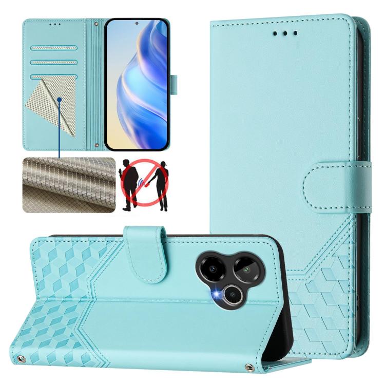 Honeycomb Embossing RFID Leather Phone Case, For Cricket Icon Plus 2026 / Icon 7 5G, For Cricket Icon 6