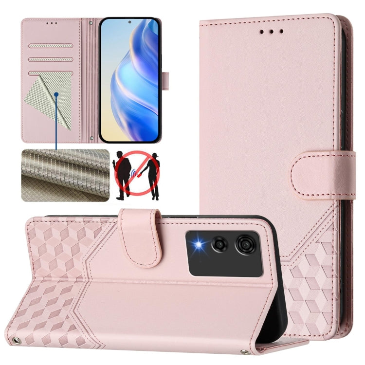 Honeycomb Embossing RFID Leather Phone Case, For Cubot A40, For Cubot P90, For Cubot A30, For Cubot A20, For Cubot Max 5, For Cubot A10, For Cubot Note 40, For Cubot P50