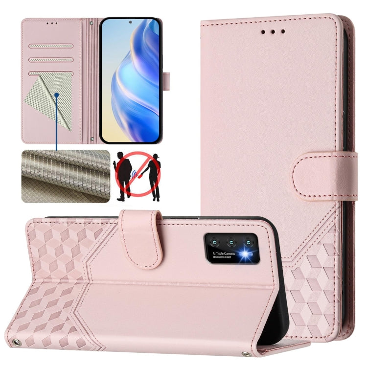 Honeycomb Embossing RFID Leather Phone Case, For Cubot A40, For Cubot P90, For Cubot A30, For Cubot A20, For Cubot Max 5, For Cubot A10, For Cubot Note 40, For Cubot P50