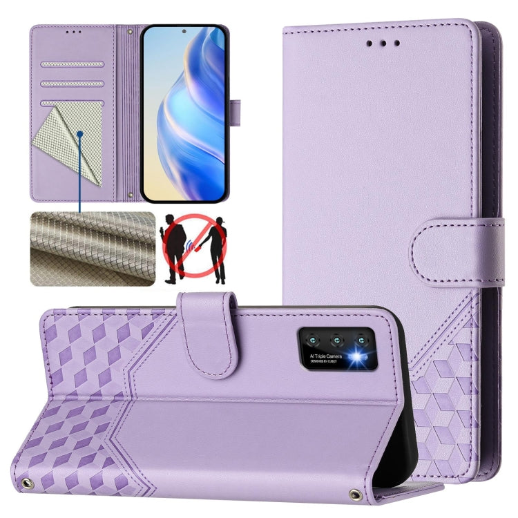 Honeycomb Embossing RFID Leather Phone Case, For Cubot A40, For Cubot P90, For Cubot A30, For Cubot A20, For Cubot Max 5, For Cubot A10, For Cubot Note 40, For Cubot P50