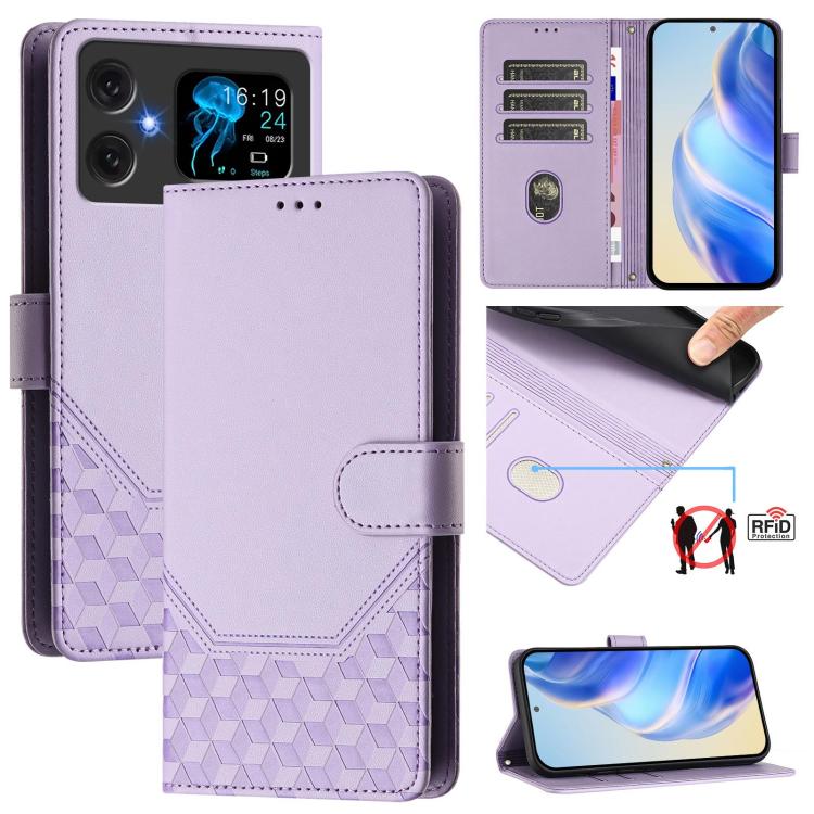 Honeycomb Embossing RFID Leather Phone Case, For Cubot A40, For Cubot P90, For Cubot A30, For Cubot A20, For Cubot Max 5, For Cubot A10, For Cubot Note 40, For Cubot P50