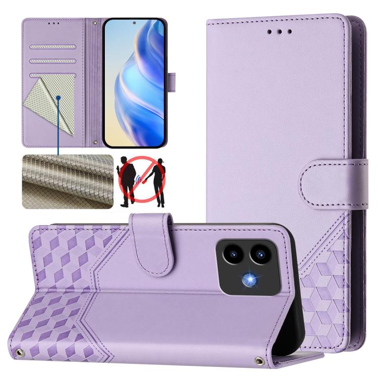 Honeycomb Embossing RFID Leather Phone Case, For Cubot A40, For Cubot P90, For Cubot A30, For Cubot A20, For Cubot Max 5, For Cubot A10, For Cubot Note 40, For Cubot P50