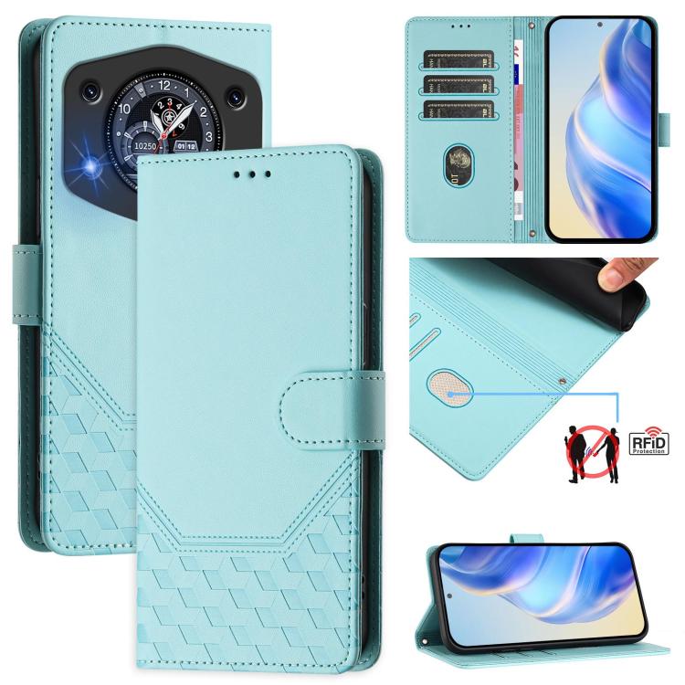 Honeycomb Embossing RFID Leather Phone Case, For Cubot A40, For Cubot P90, For Cubot A30, For Cubot A20, For Cubot Max 5, For Cubot A10, For Cubot Note 40, For Cubot P50