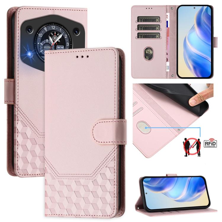 Honeycomb Embossing RFID Leather Phone Case, For Cubot A40, For Cubot P90, For Cubot A30, For Cubot A20, For Cubot Max 5, For Cubot A10, For Cubot Note 40, For Cubot P50