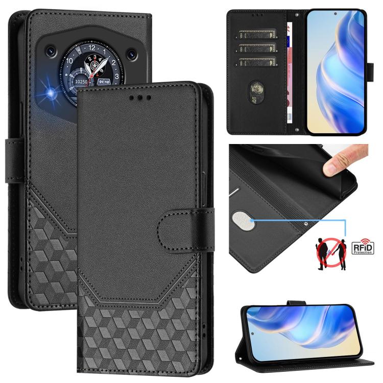 Honeycomb Embossing RFID Leather Phone Case, For Cubot A40, For Cubot P90, For Cubot A30, For Cubot A20, For Cubot Max 5, For Cubot A10, For Cubot Note 40, For Cubot P50