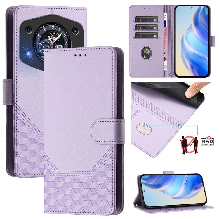 Honeycomb Embossing RFID Leather Phone Case, For Cubot A40, For Cubot P90, For Cubot A30, For Cubot A20, For Cubot Max 5, For Cubot A10, For Cubot Note 40, For Cubot P50