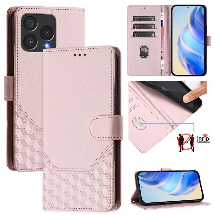 Honeycomb Embossing RFID Leather Phone Case, For Cubot A40, For Cubot P90, For Cubot A30, For Cubot A20, For Cubot Max 5, For Cubot A10, For Cubot Note 40, For Cubot P50