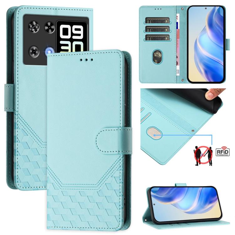 Honeycomb Embossing RFID Leather Phone Case, For Cubot A40, For Cubot P90, For Cubot A30, For Cubot A20, For Cubot Max 5, For Cubot A10, For Cubot Note 40, For Cubot P50