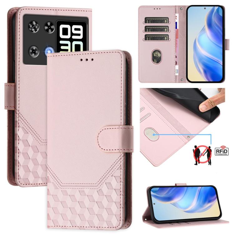 Honeycomb Embossing RFID Leather Phone Case, For Cubot A40, For Cubot P90, For Cubot A30, For Cubot A20, For Cubot Max 5, For Cubot A10, For Cubot Note 40, For Cubot P50