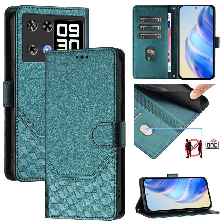 Honeycomb Embossing RFID Leather Phone Case, For Cubot A40, For Cubot P90, For Cubot A30, For Cubot A20, For Cubot Max 5, For Cubot A10, For Cubot Note 40, For Cubot P50