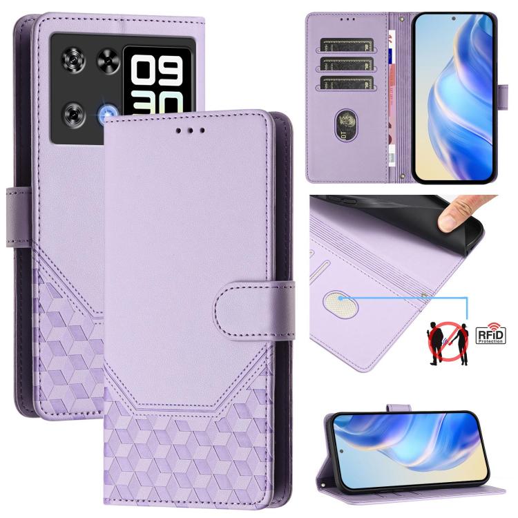 Honeycomb Embossing RFID Leather Phone Case, For Cubot A40, For Cubot P90, For Cubot A30, For Cubot A20, For Cubot Max 5, For Cubot A10, For Cubot Note 40, For Cubot P50