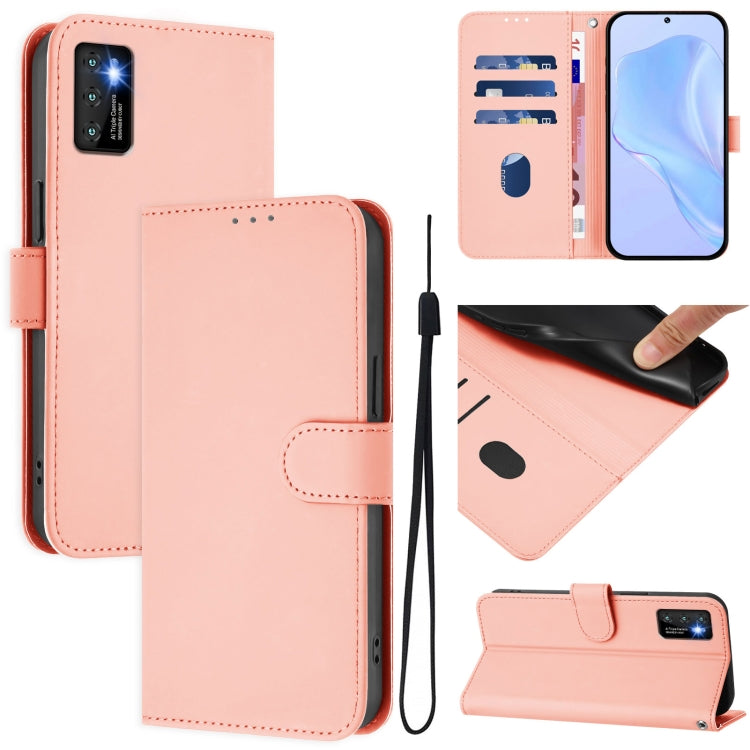 Skin Feel Solid Color Leather Phone Case with Lanyard, For Cubot Note 40, For Cubot P50