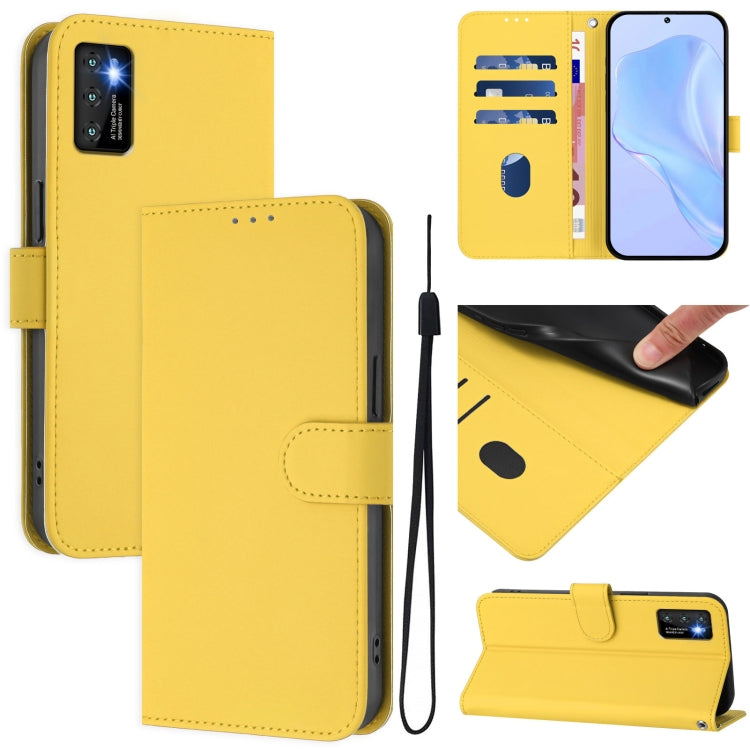 Skin Feel Solid Color Leather Phone Case with Lanyard, For Cubot Note 40, For Cubot P50