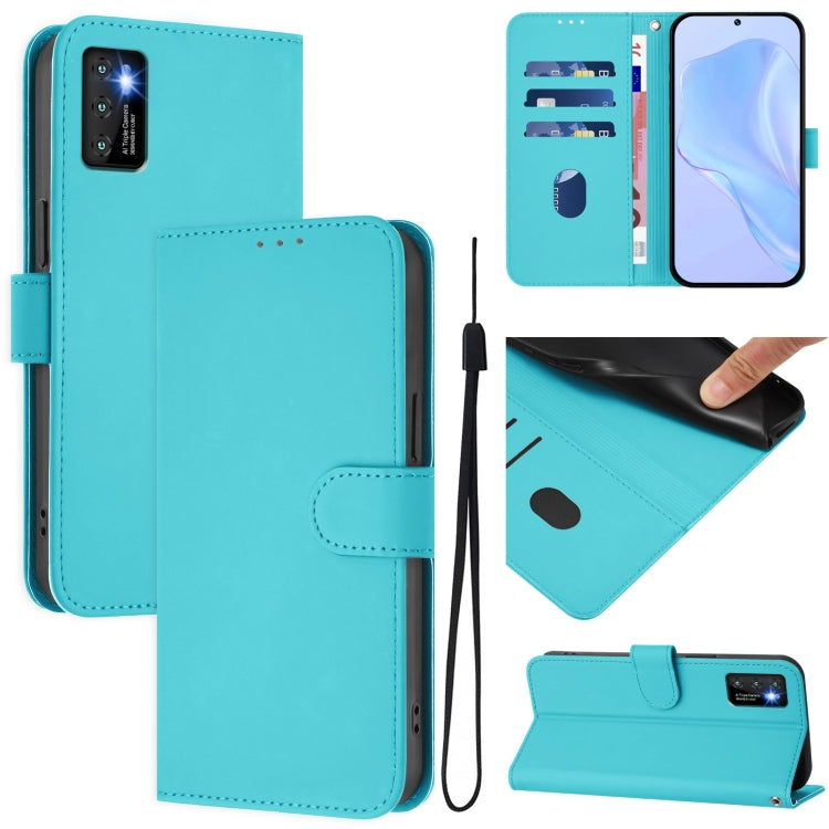 Skin Feel Solid Color Leather Phone Case with Lanyard, For Cubot Note 40, For Cubot P50