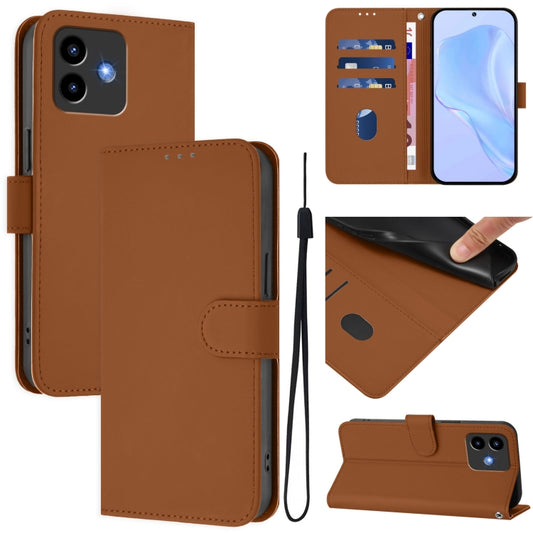 Skin Feel Solid Color Leather Phone Case with Lanyard, For Cubot Note 40, For Cubot P50