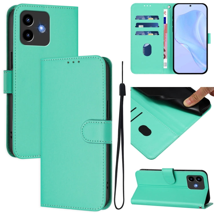 Skin Feel Solid Color Leather Phone Case with Lanyard, For Cubot Note 40, For Cubot P50