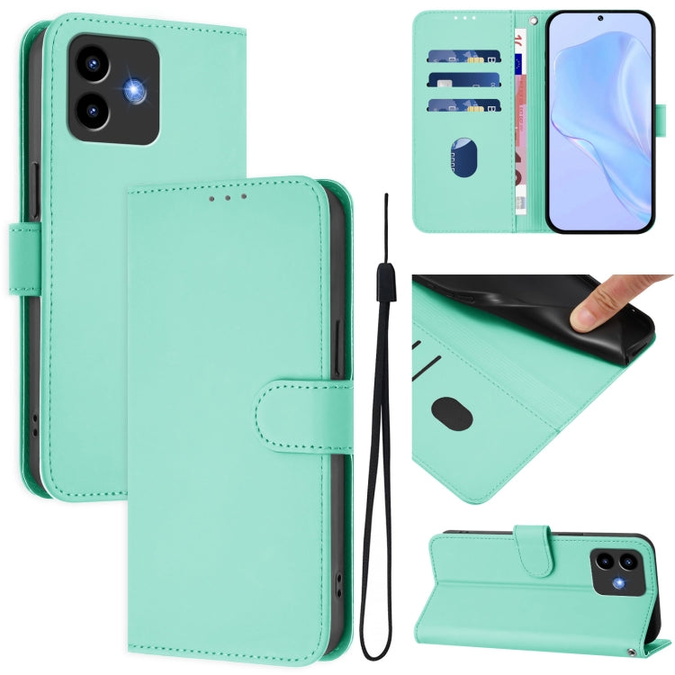 Skin Feel Solid Color Leather Phone Case with Lanyard, For Cubot Note 40, For Cubot P50