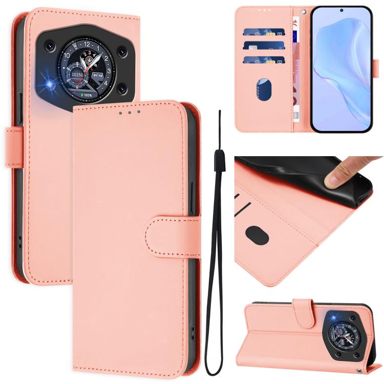 Skin Feel Solid Color Leather Phone Case with Lanyard, For Cubot A30, For Cubot A20