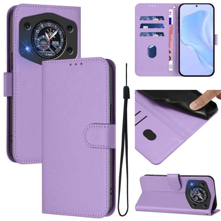 Skin Feel Solid Color Leather Phone Case with Lanyard, For Cubot A30, For Cubot A20