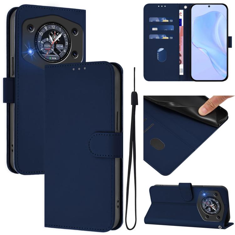 Skin Feel Solid Color Leather Phone Case with Lanyard, For Cubot A30, For Cubot A20