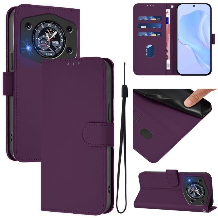 Skin Feel Solid Color Leather Phone Case with Lanyard, For Cubot A30, For Cubot A20