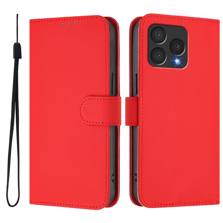 Skin Feel Solid Color Leather Phone Case with Lanyard, For Cubot A40, For Cubot P90
