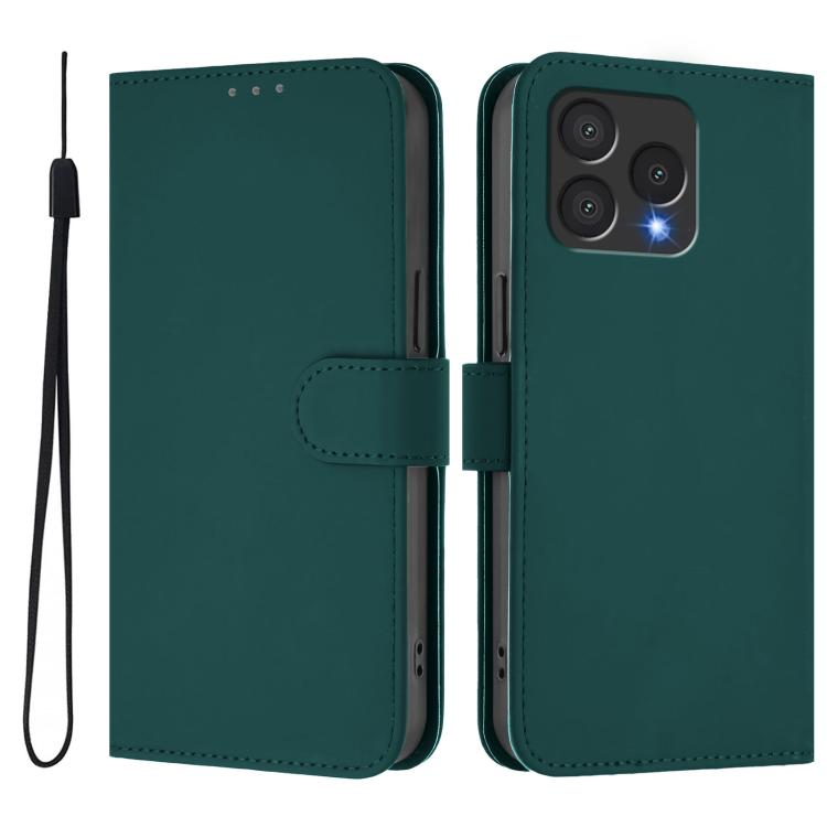 Skin Feel Solid Color Leather Phone Case with Lanyard, For Cubot A40, For Cubot P90