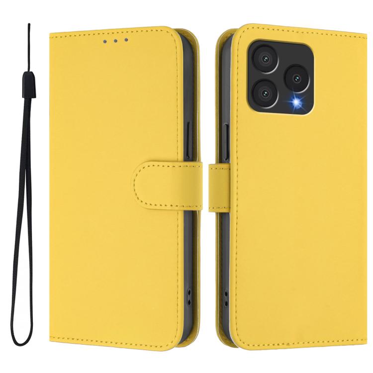 Skin Feel Solid Color Leather Phone Case with Lanyard, For Cubot A40, For Cubot P90