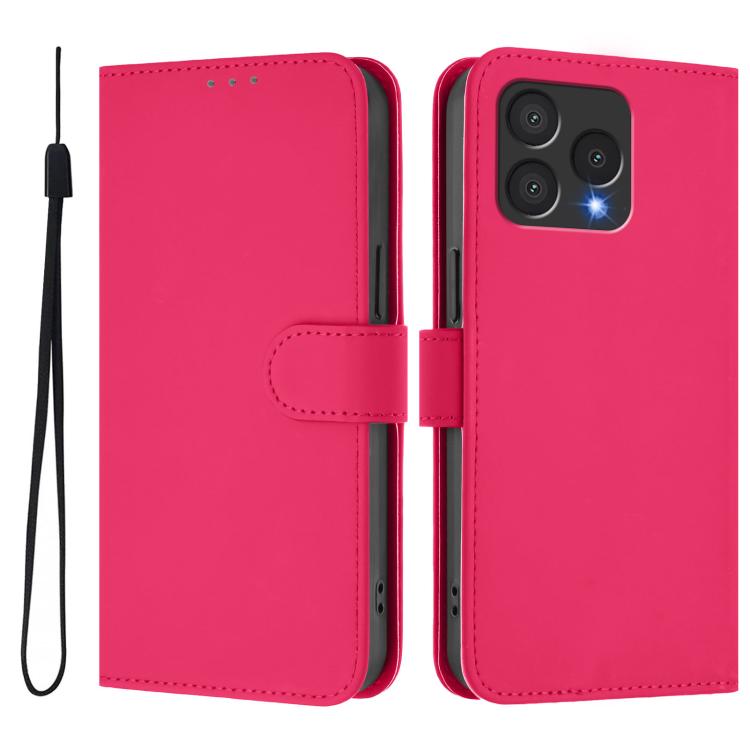 Skin Feel Solid Color Leather Phone Case with Lanyard, For Cubot A40, For Cubot P90