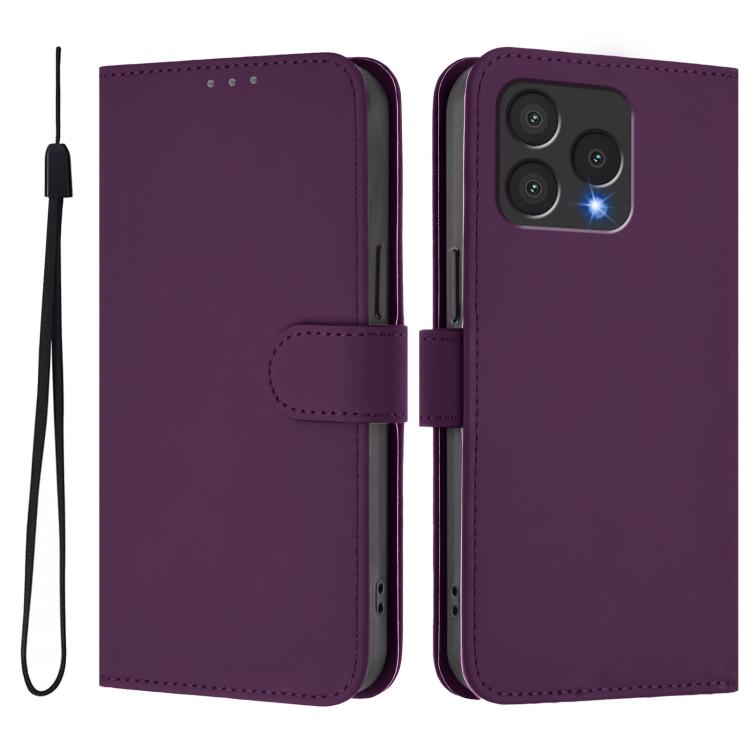 Skin Feel Solid Color Leather Phone Case with Lanyard, For Cubot A40, For Cubot P90