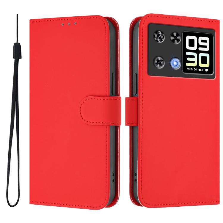 Skin Feel Solid Color Leather Phone Case with Lanyard, For Cubot A40, For Cubot P90