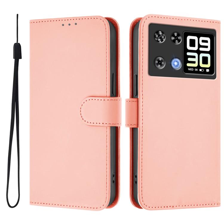 Skin Feel Solid Color Leather Phone Case with Lanyard, For Cubot A40, For Cubot P90