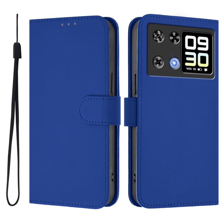 Skin Feel Solid Color Leather Phone Case with Lanyard, For Cubot A40, For Cubot P90