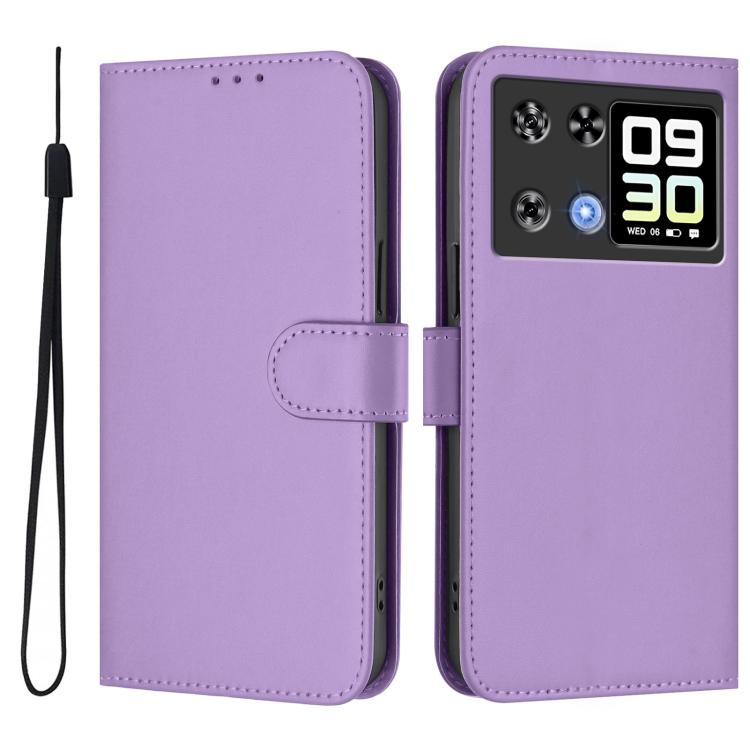 Skin Feel Solid Color Leather Phone Case with Lanyard, For Cubot A40, For Cubot P90