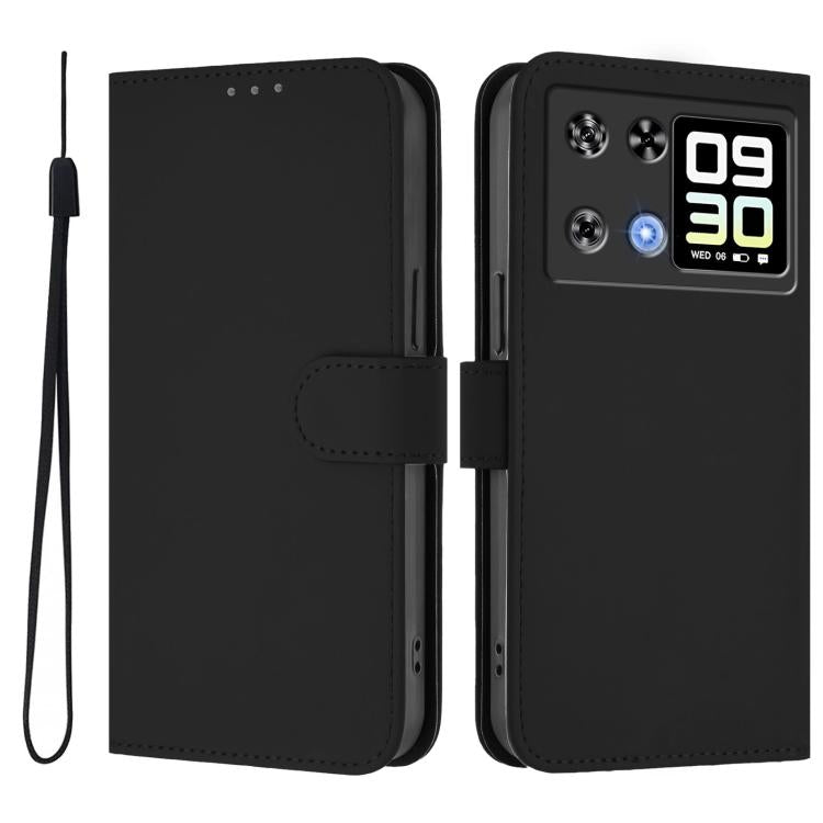 Skin Feel Solid Color Leather Phone Case with Lanyard, For Cubot A40, For Cubot P90