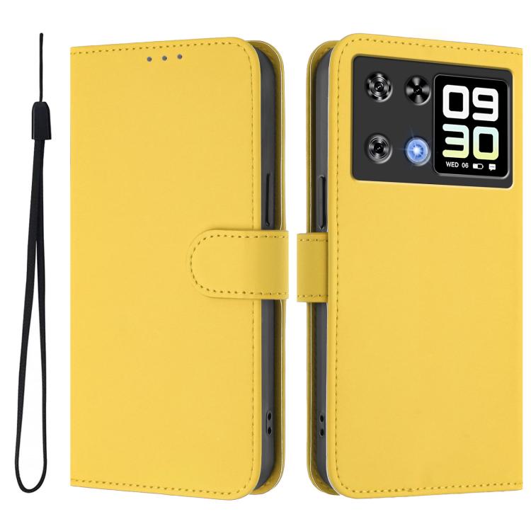 Skin Feel Solid Color Leather Phone Case with Lanyard, For Cubot A40, For Cubot P90
